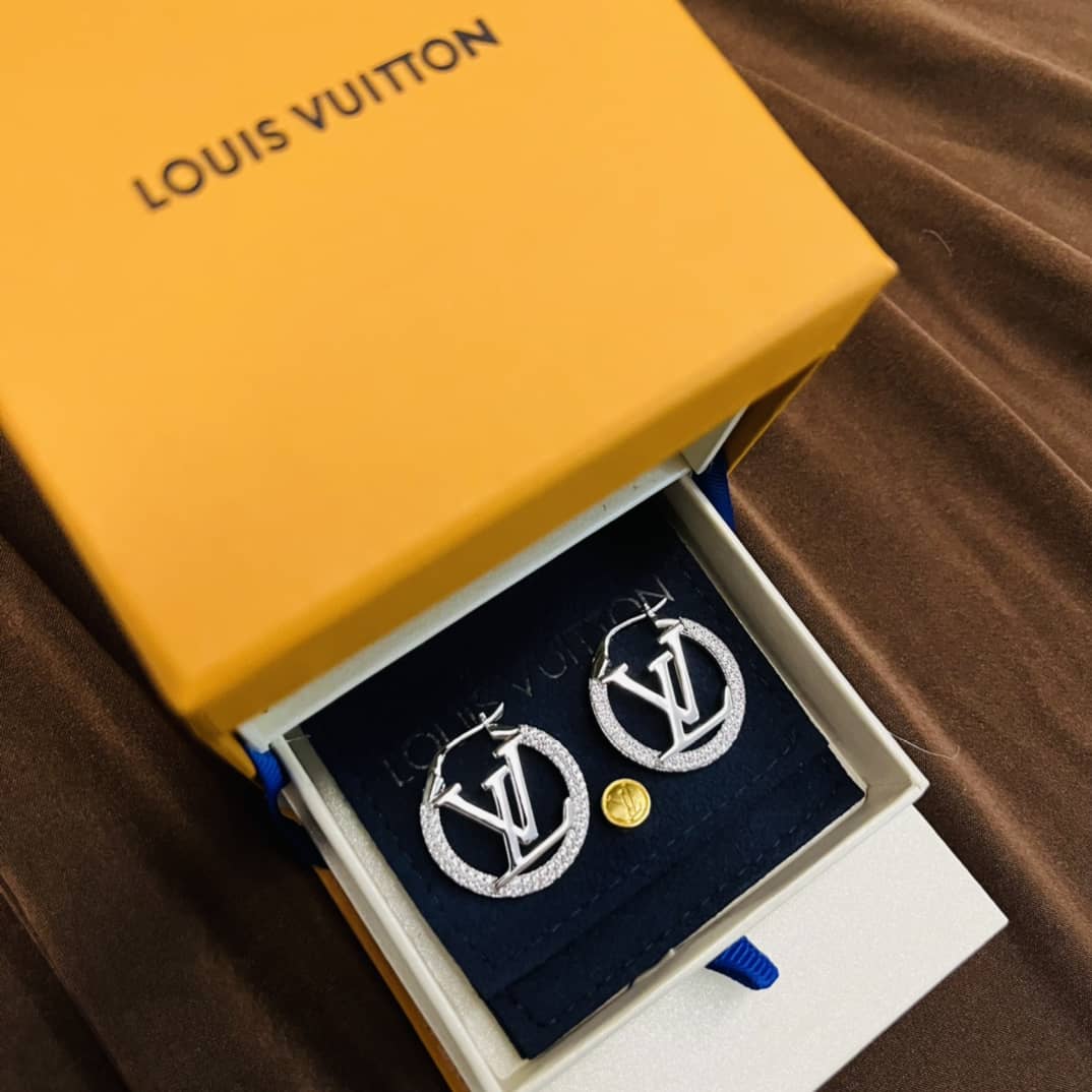 LV Hoop Earrings Dupe Logo - DEEPREPS