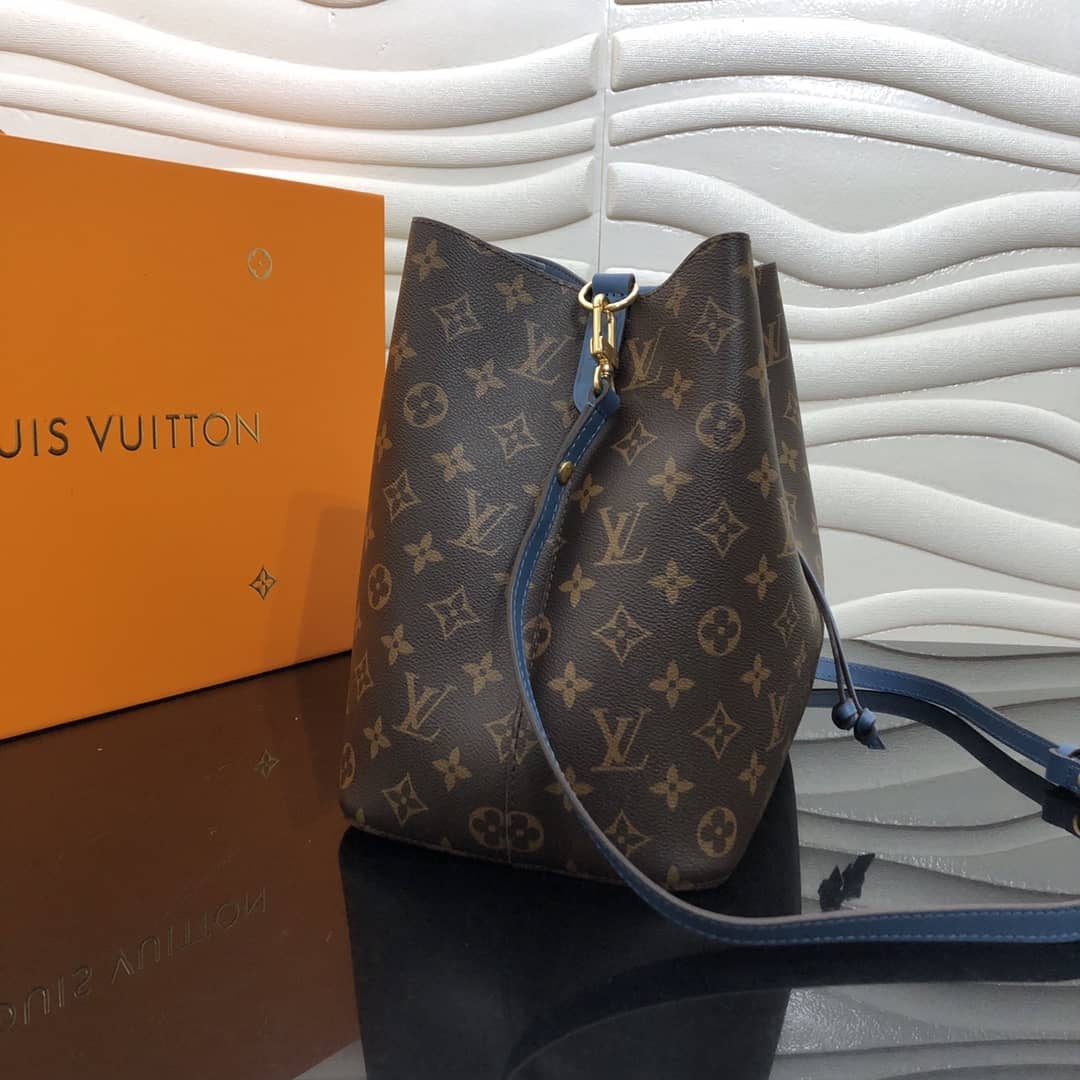 Louis Vuitton Neonoe Replica Bucket Bag Brown Blue M44020 - DEEPREPS