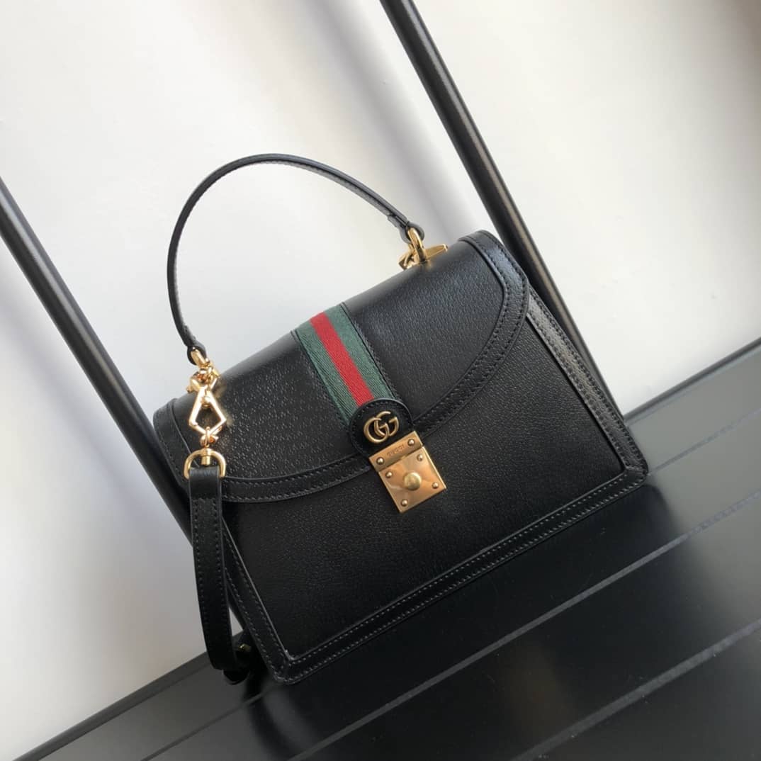 Gucci Ophidia Small Top Handle Bag Replica Black 651055 - DEEPREPS
