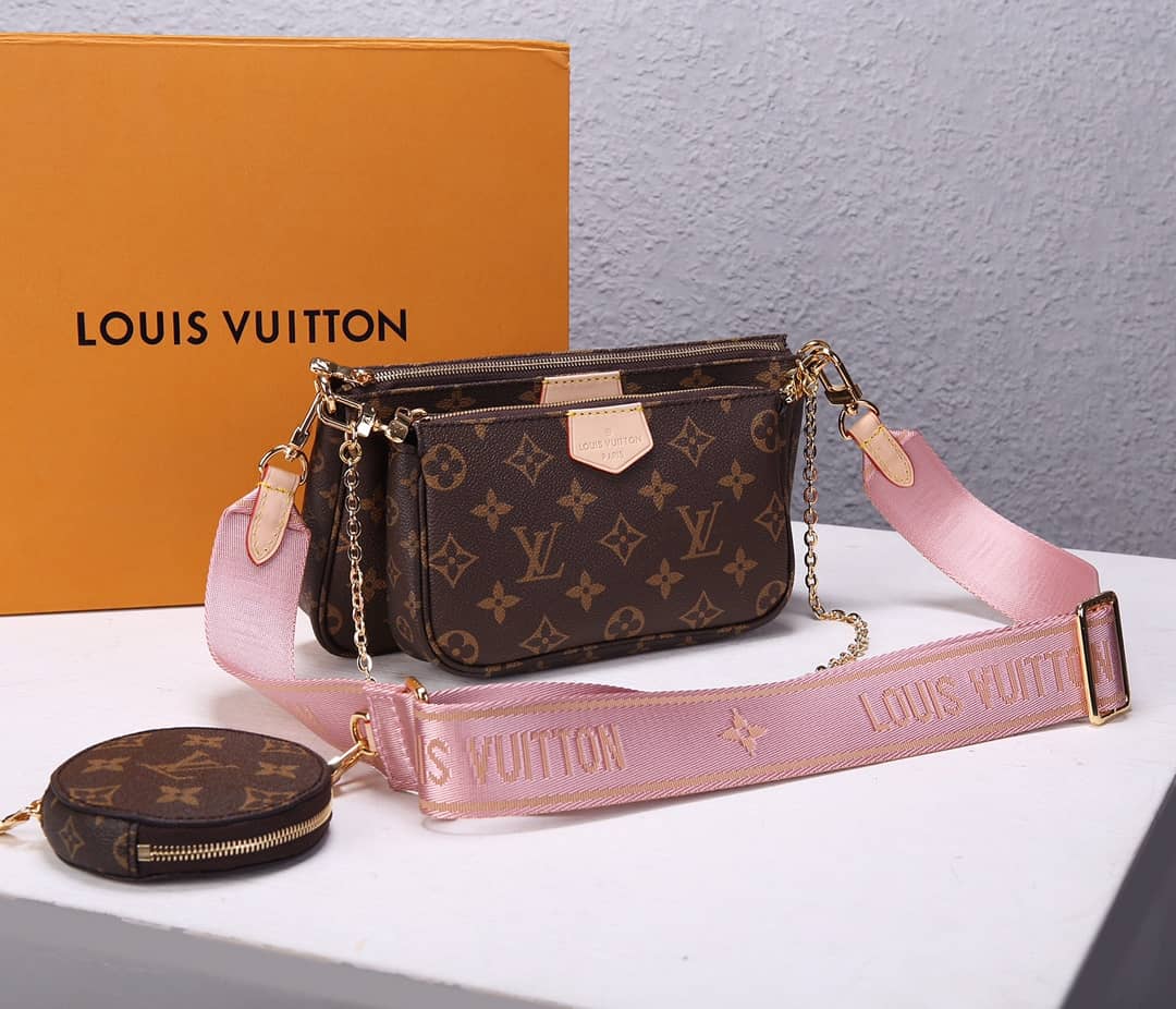 Louis Vuitton Multi Pochette Accessoires Replica Crossbody Bag Pink M44840 - DEEPREPS