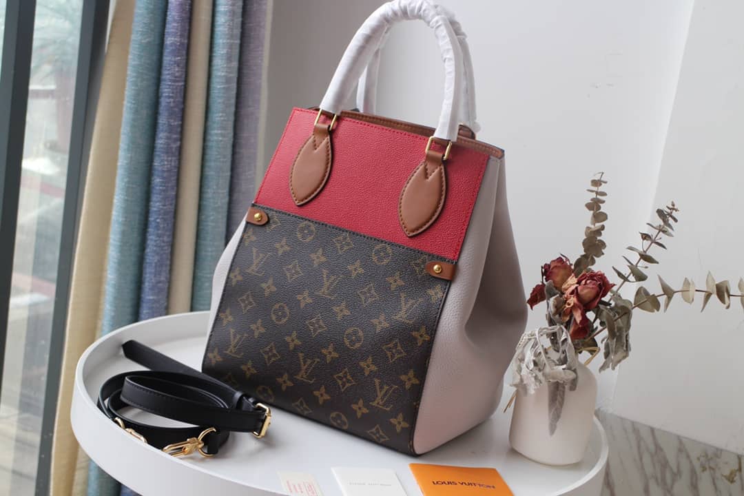 Louis Vuitton Monogram Fold MM 2way Tote Replica Red M45409 - DEEPREPS