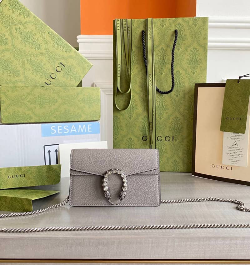 Gucci Dionysus GG Supreme Super Mini Bag Replica Gray 476432 - DEEPREPS
