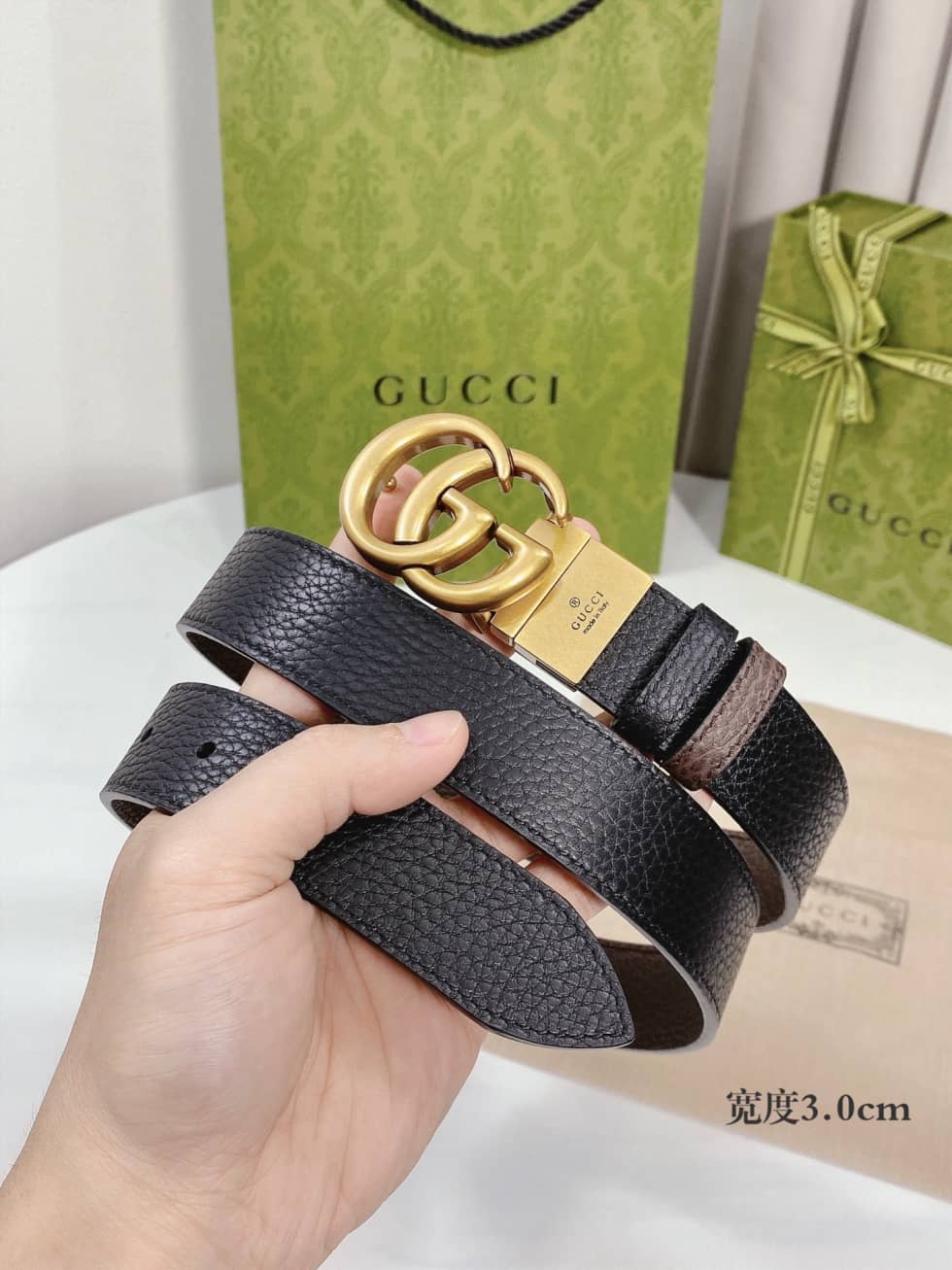 Fake Gucci Logo Belt 30mm - DEEPREPS