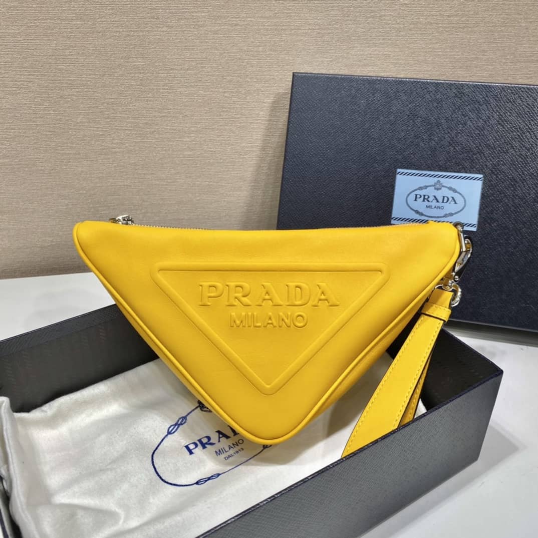 Prada Lady Leather Triangle Leather Replica Pouch - DEEPREPS
