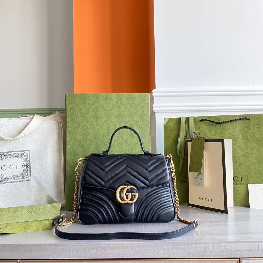 Gucci Marmont Dupe Mini GG Marmont Replica Bag Black 498100 - DEEPREPS