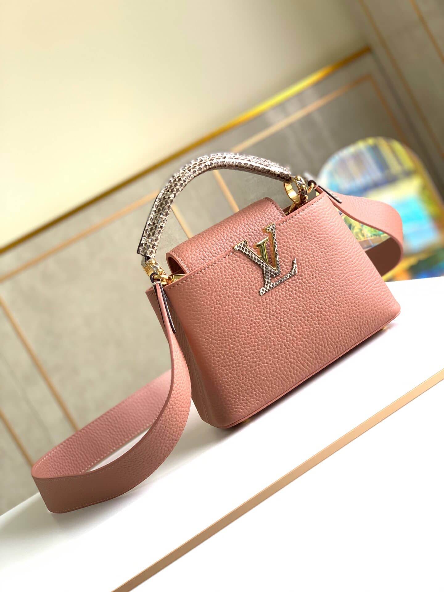 Louis Vuitton Capucines Mini Replica Bag Pink M55921 - DEEPREPS