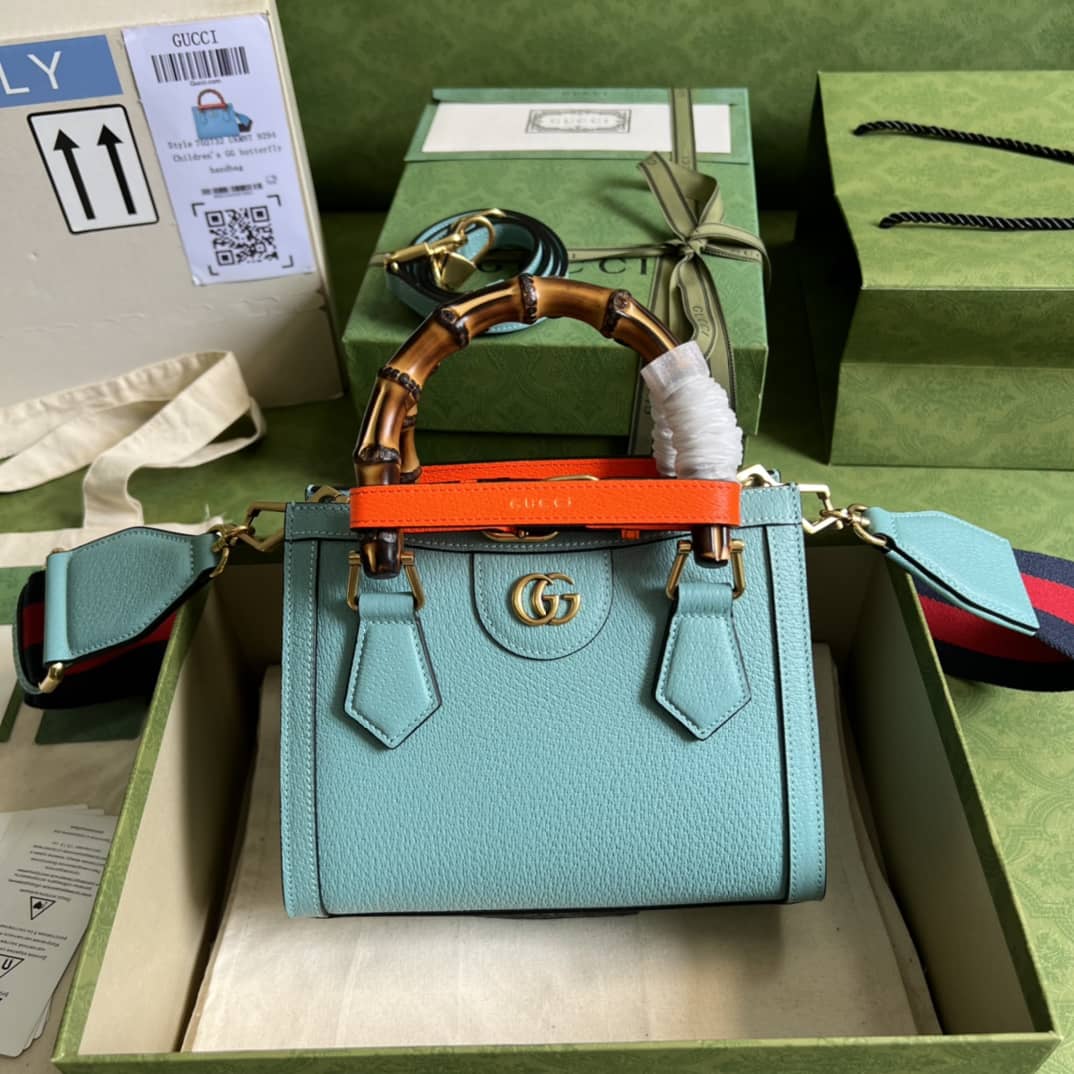Gucci Diana Mini Tote Blue 702732 Replica Bag - DEEPREPS