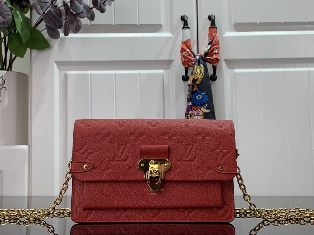 Louis Vuitton Vavin Chain Empreinte Leather Replica Bag Red M63398 - DEEPREPS