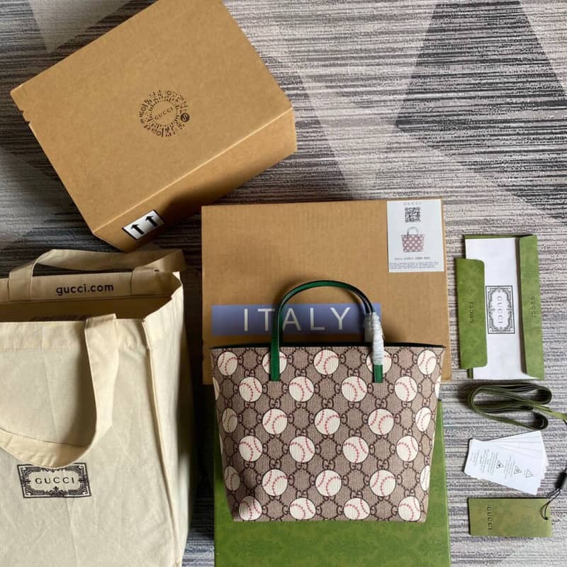 Gucci Children GG Supreme Canvas Replica Tote Brown 410812 - DEEPREPS