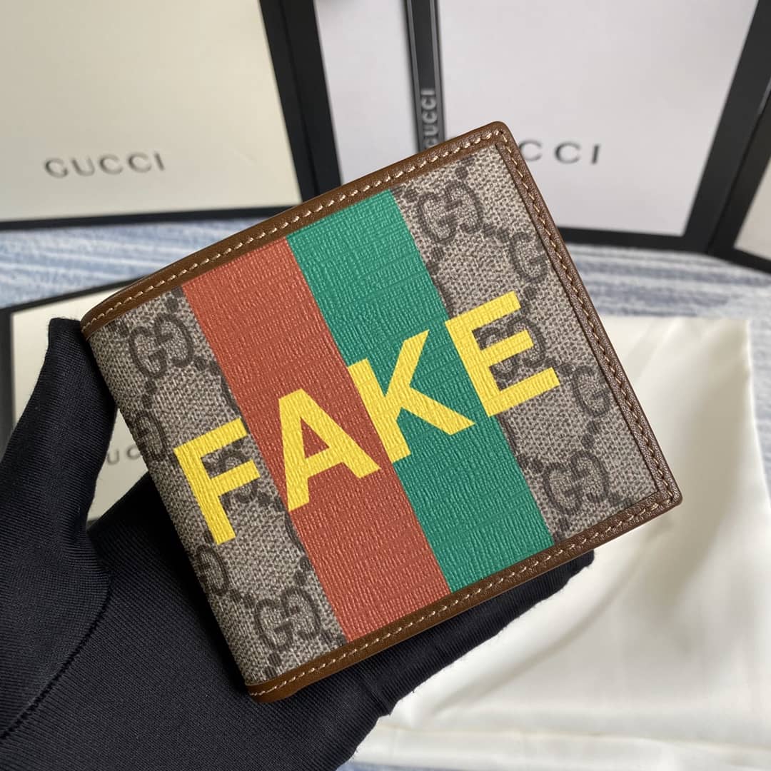 Gucci Fake Not Print Billfold Wallet 636166 - DEEPREPS