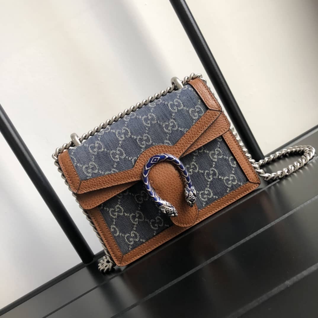 Gucci GG Supreme Dionysus 2way Mini Chain Shoulder Bag Replica Blue 421970 - DEEPREPS