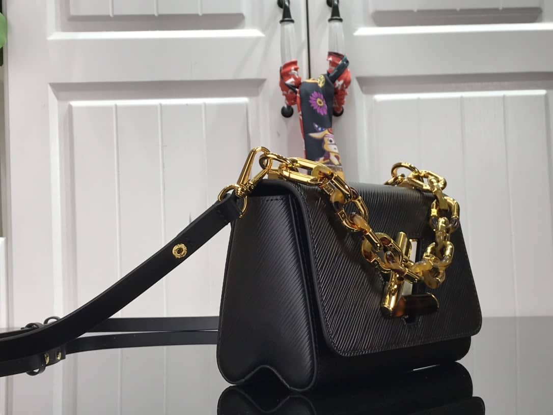 Louis Vuitton Monogram 2Way Leather TWIST Replica Handbag Black M58526 - DEEPREPS