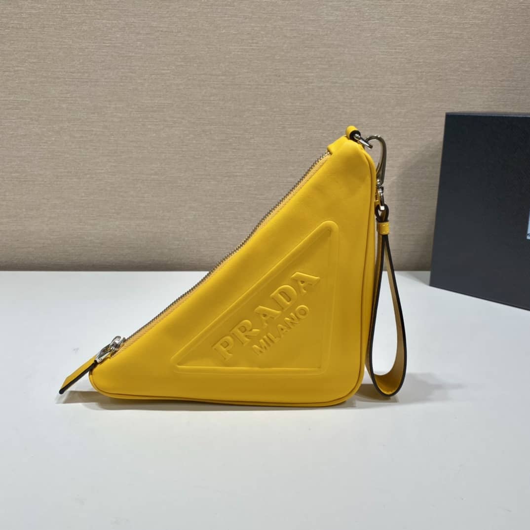 Prada Lady Leather Triangle Leather Replica Pouch - DEEPREPS