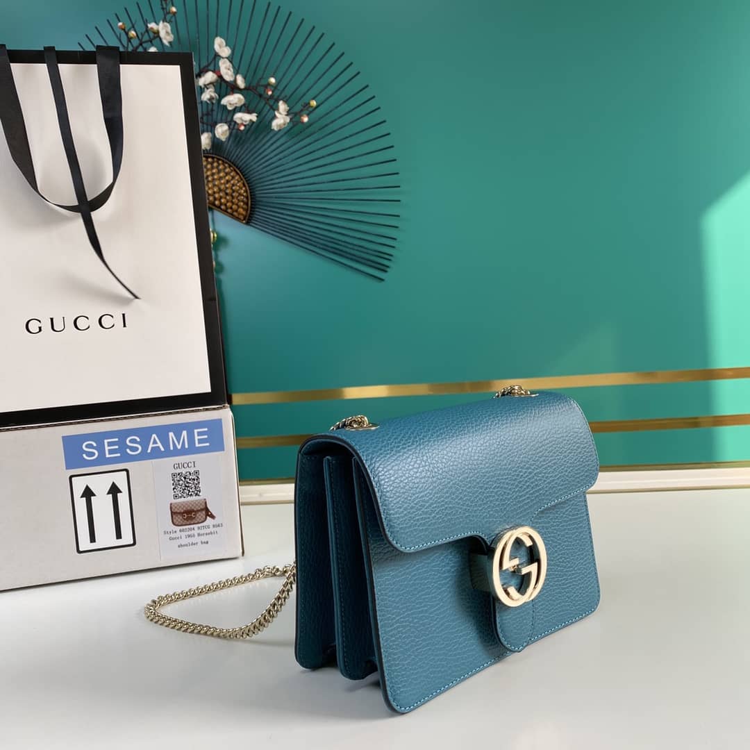 Gucci Interlocking Leather Chain Crossbody Bag Replica 510304 - DEEPREPS