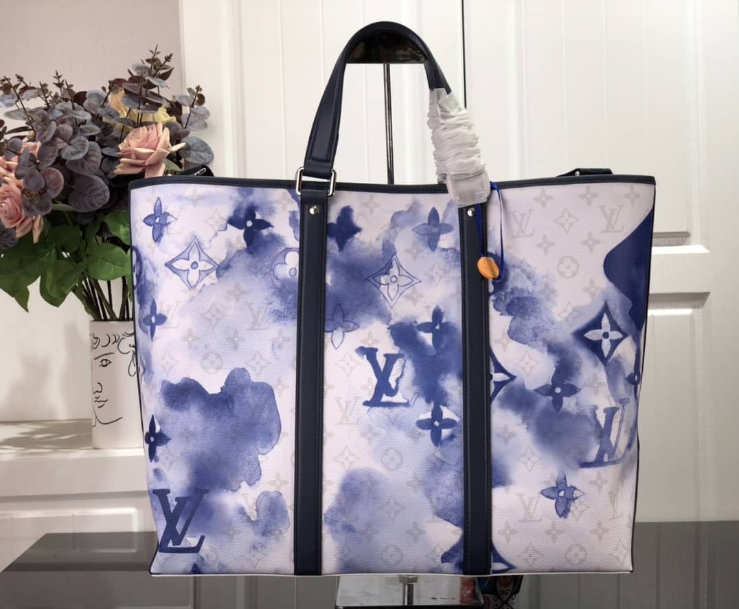 Louis Vuitton Weekend GM Watercolor Monogram Replica Tote Blue M45754 - DEEPREPS