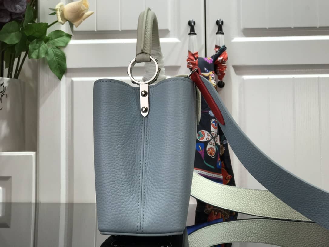 Louis Vuitton Capucines Mini Taurillon Leather Replica Bag Blue M57520 - DEEPREPS