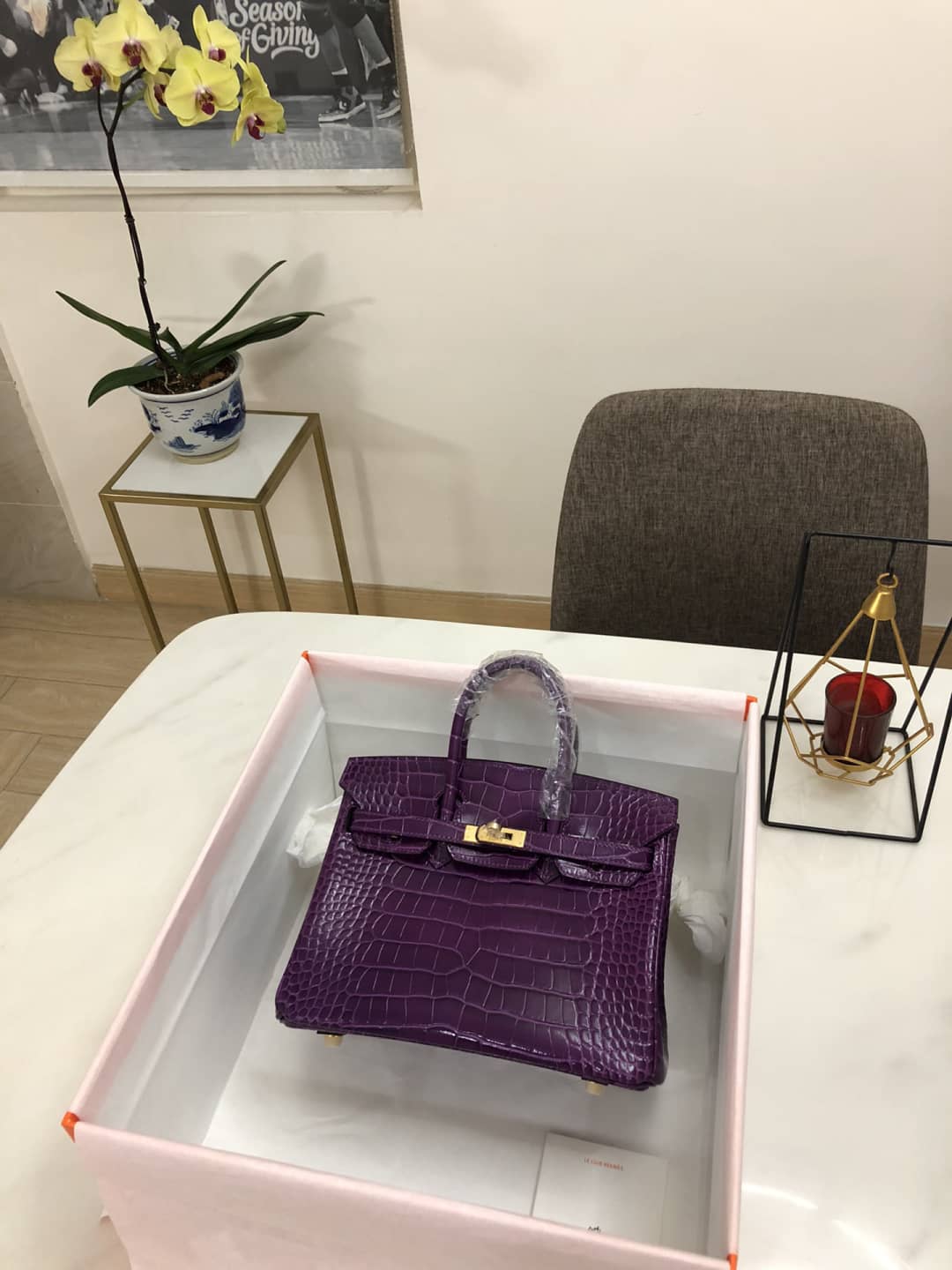 Hermes Birkin 25CM Crocodile Shiny Replica Bag - DEEPREPS