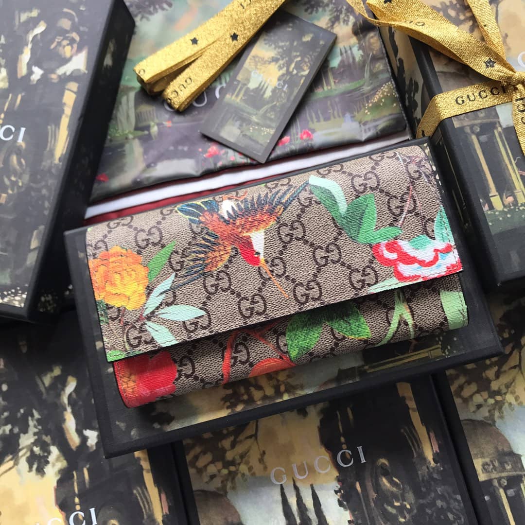 Gucci GG Supreme Tian Continental Wallet Replica 424892 - DEEPREPS