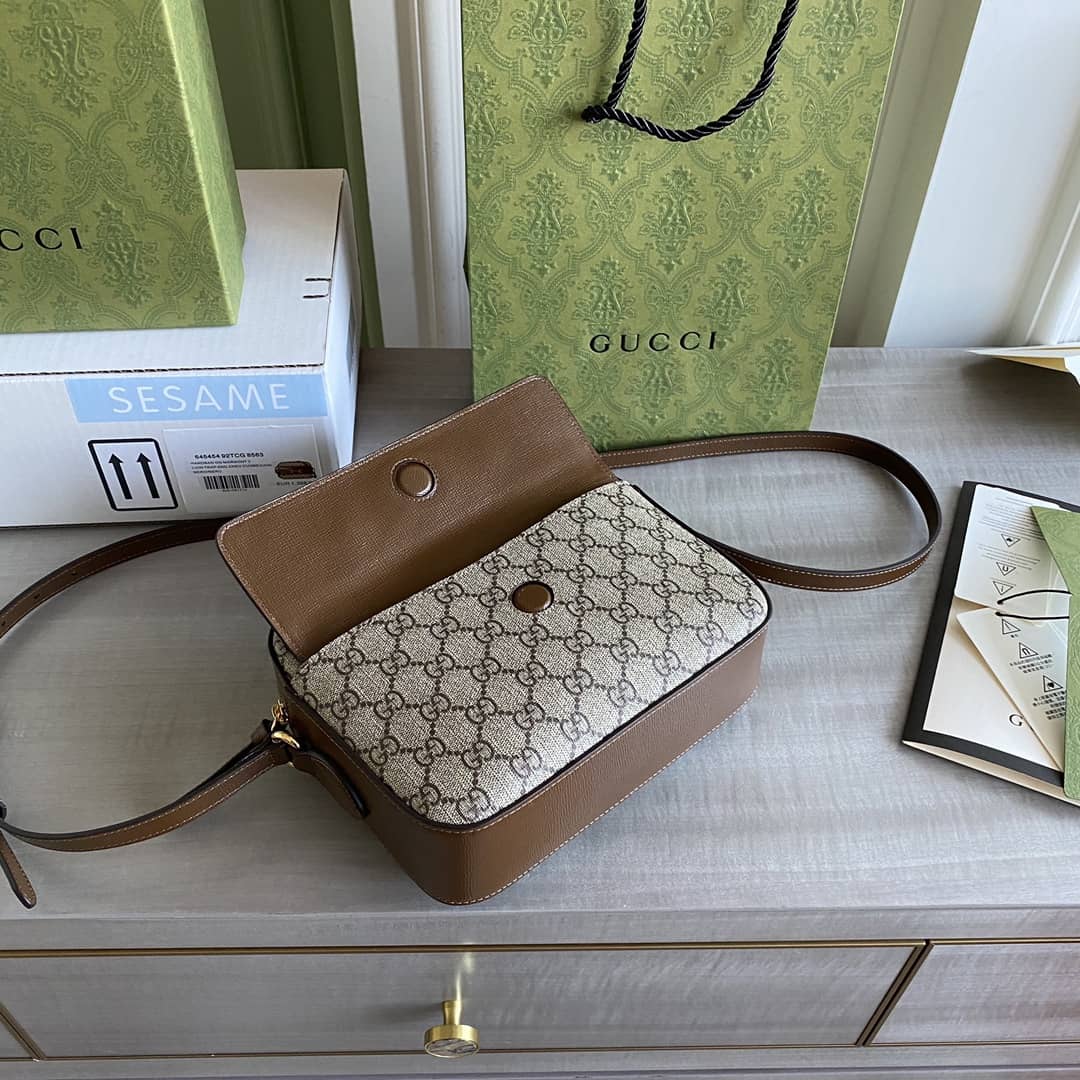 Gucci Horsebit 1955 GG Crossbody Bag Replica Brown 645454 - DEEPREPS