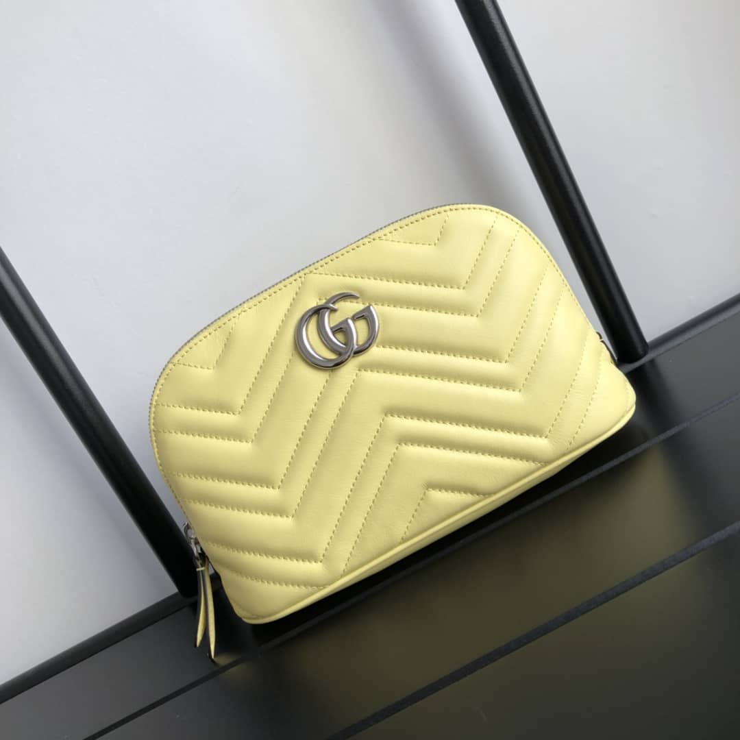 Gucci GG Marmont Quilted Vanity Bag Replica Yellow 625690 - DEEPREPS
