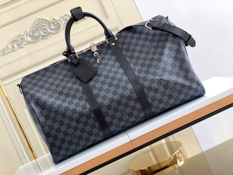 LV Duffle Bag Replica Monogram Keepall Bandouliere 50 Boston Bag Blue M41416 - DEEPREPS