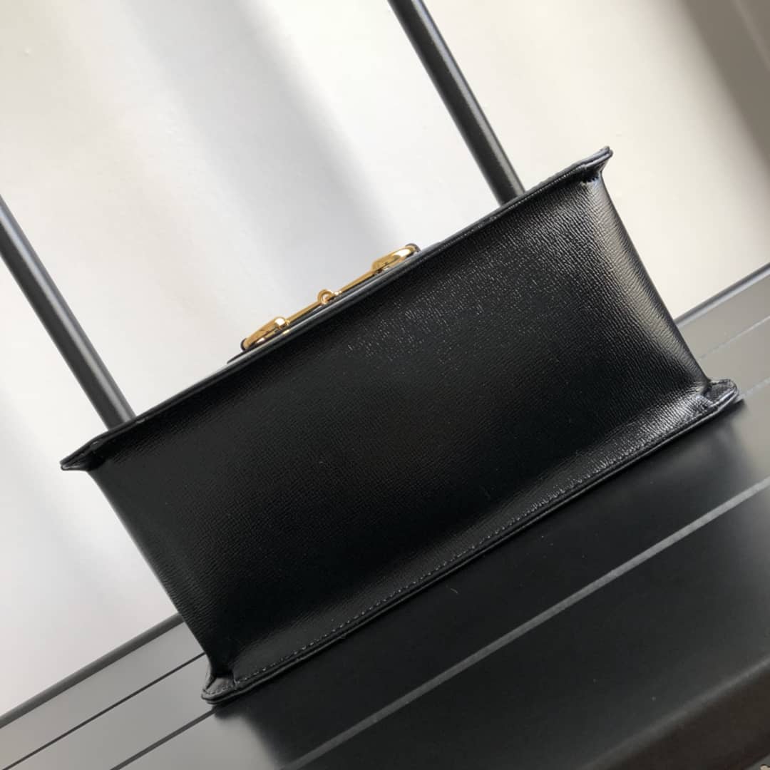 Gucci Horsebit Bag Dupe 1955 Small Top Handle Replica Bag Black 627323 - DEEPREPS