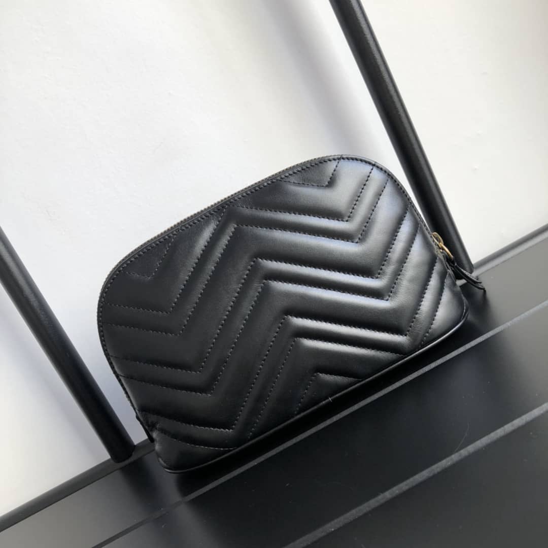 Gucci GG Marmont Quilted Vanity Bag Replica Black 625690 - DEEPREPS