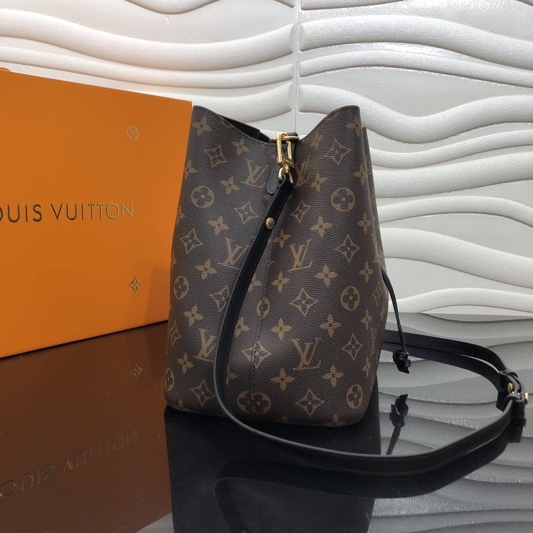 Louis Vuitton Neonoe Replica Bucket Bag Brown Black M44020 - DEEPREPS