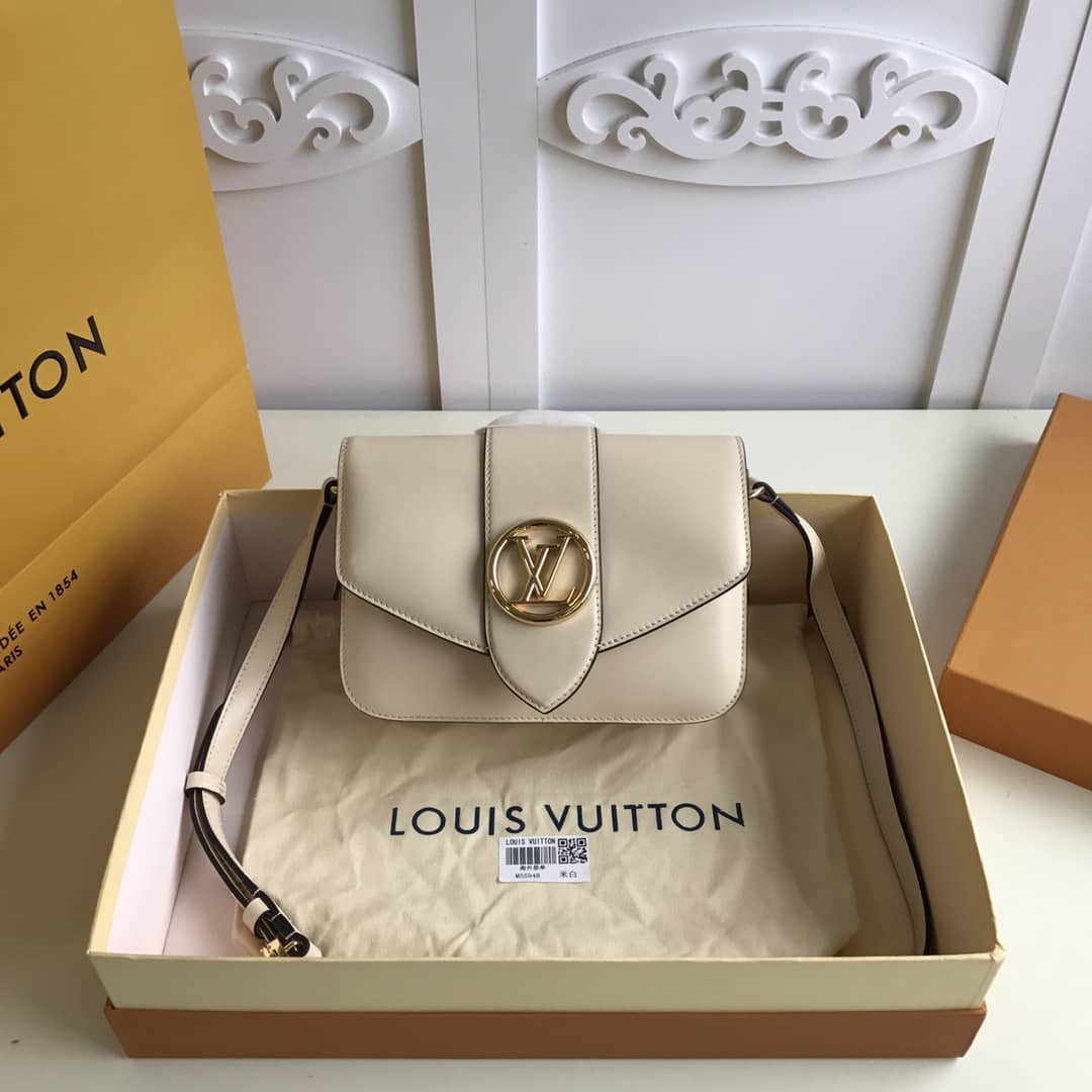 Louis Vuitton Pont9 Neuf Leather Replica Shoulder Bag White M55948 - DEEPREPS