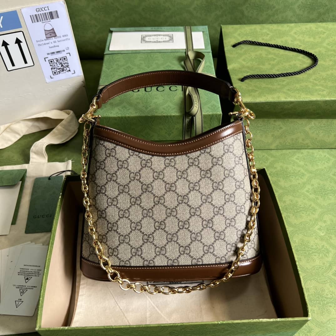Gucci Large With Interlocking G Brown 696011 Replica Shoulder Bag - DEEPREPS
