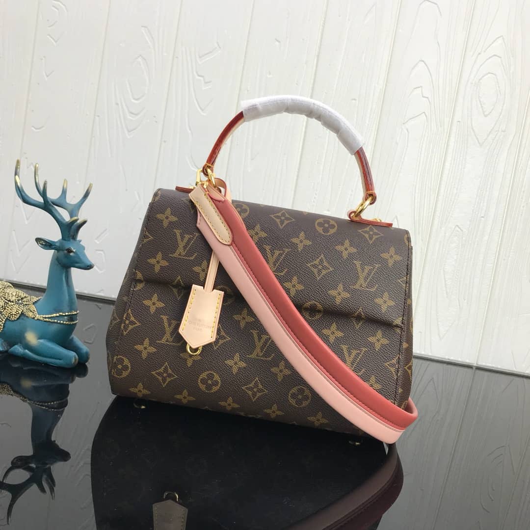 Louis Vuitton Cluny BB Monogram Canvas Shoulder Bag Replica Pink M42738 - DEEPREPS