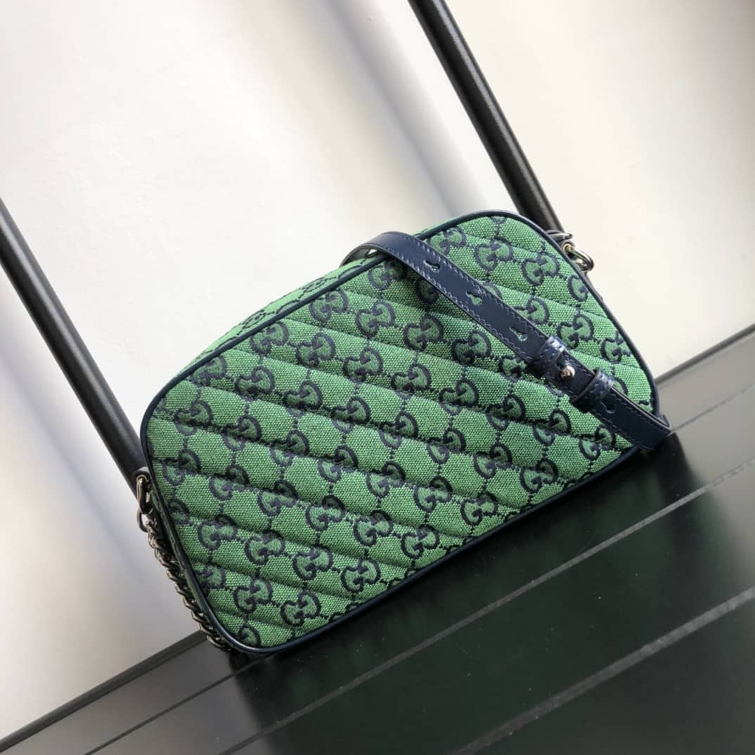 Gucci Handbag Dupes GG Marmont Small Shoulder Handbag Camera Bag Replica Green 447632 - DEEPREPS