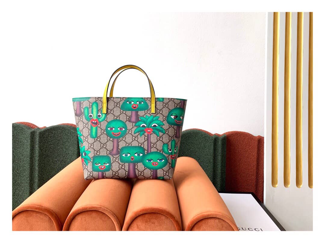 Gucci Children GG Tote With Pineapple Bag Replica Green 580840 - DEEPREPS