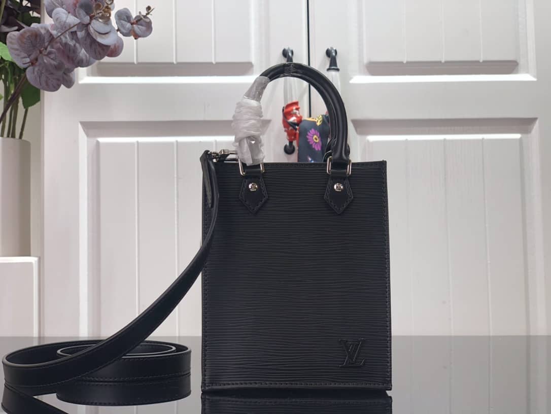 Louis Vuitton Petit Sac Plat Flat Shoulder Bag Replica Black M80169 - DEEPREPS