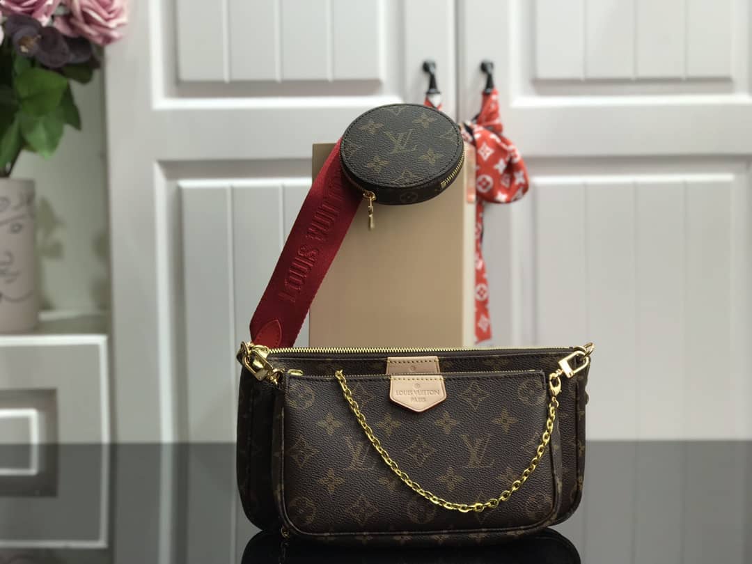 Louis Vuitton Monogram Canvas Multi Pochette Replica Red M44823 - DEEPREPS