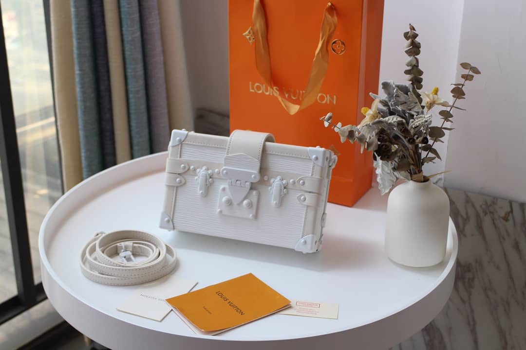 Louis Vuitton Petite Malle Monogram Canvas Replica Bag White M40273 - DEEPREPS