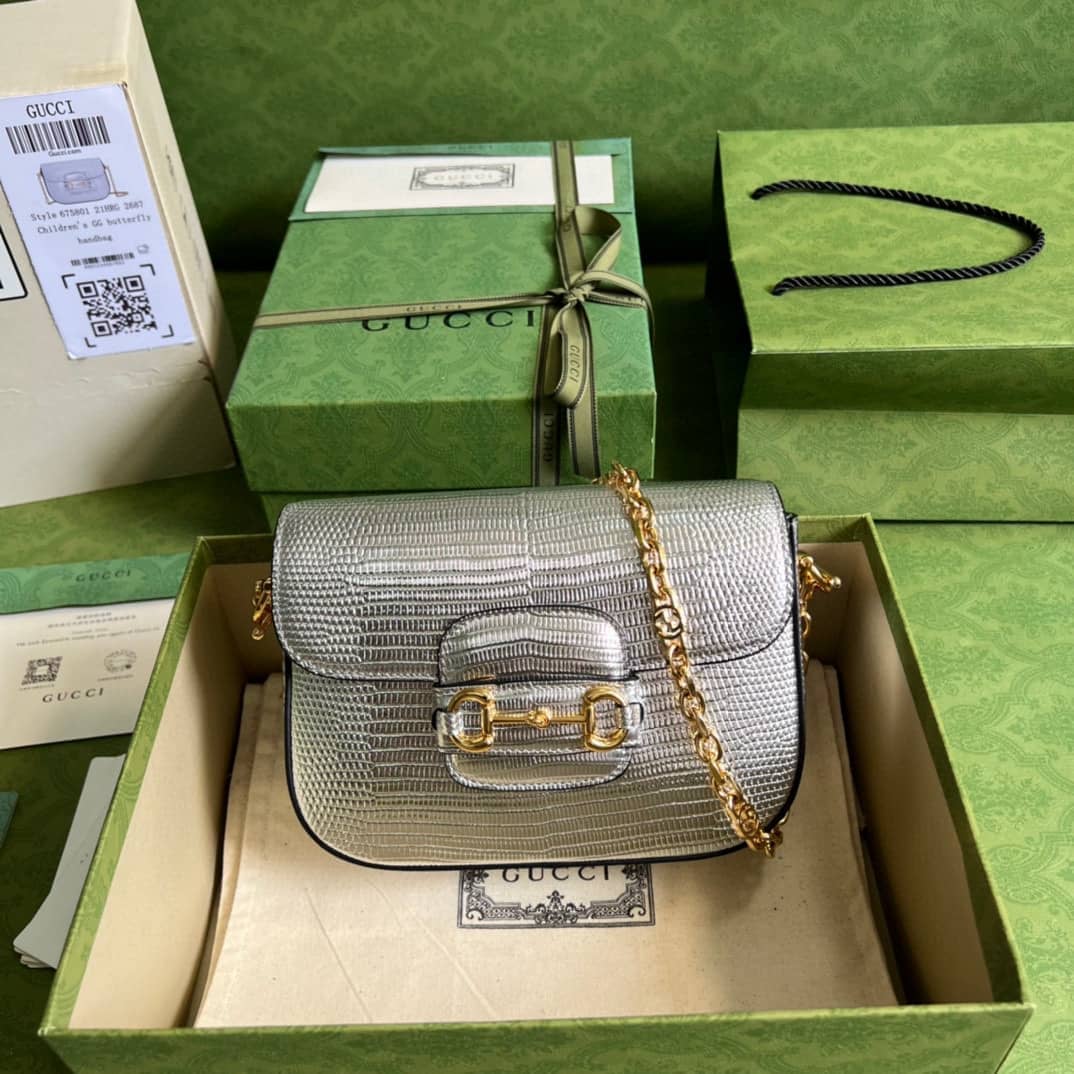 Gucci Horsebit 1955 Lizard Mini 675801 Replica Shoulder Bag - DEEPREPS