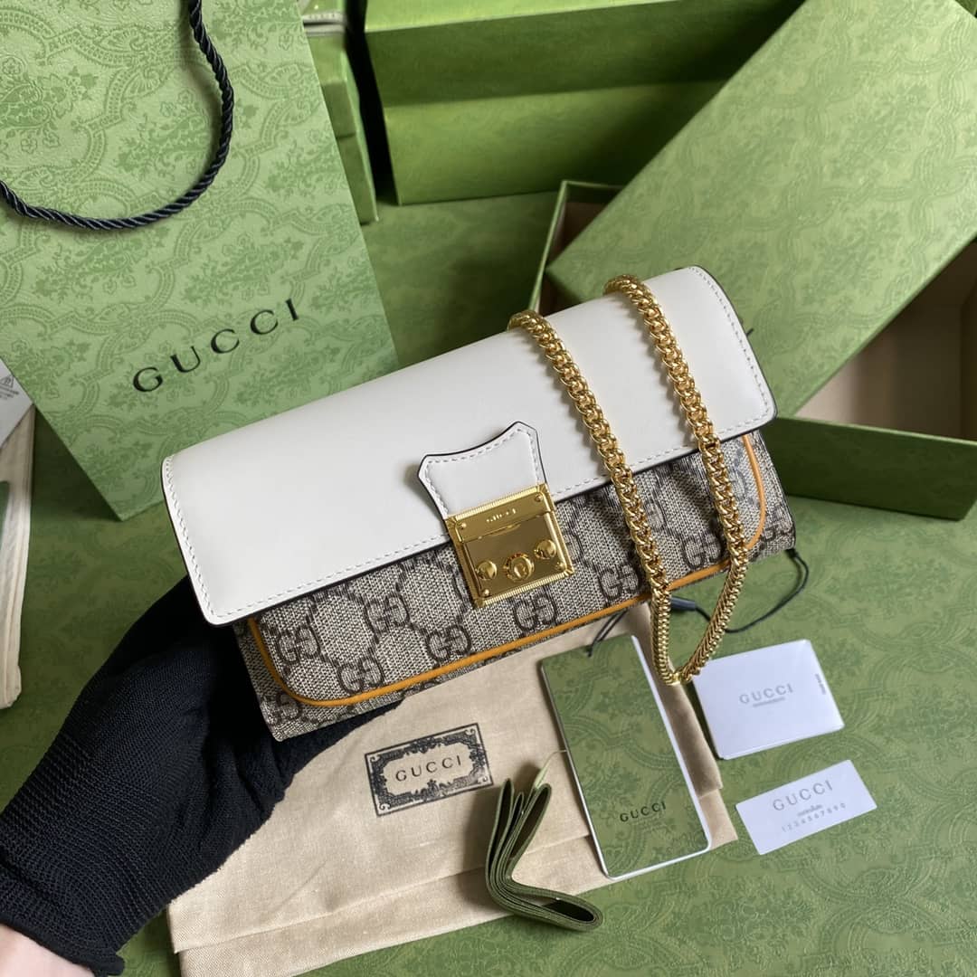 Gucci Padlock Chain Long Wallet White Replica 658226 - DEEPREPS