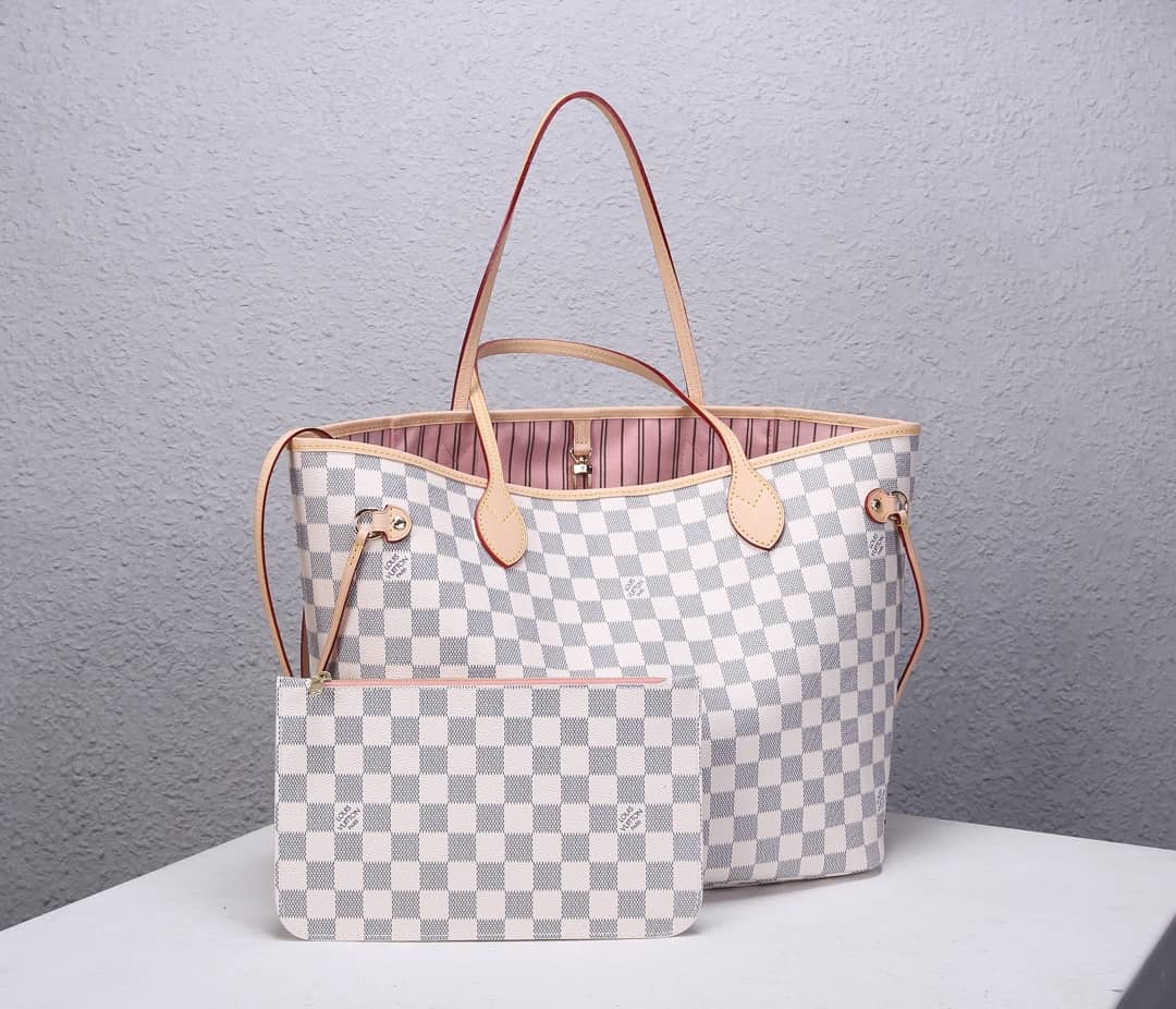 Louis Vuitton Neverfull MM Damier Azur Tote Replica White N41361 - DEEPREPS