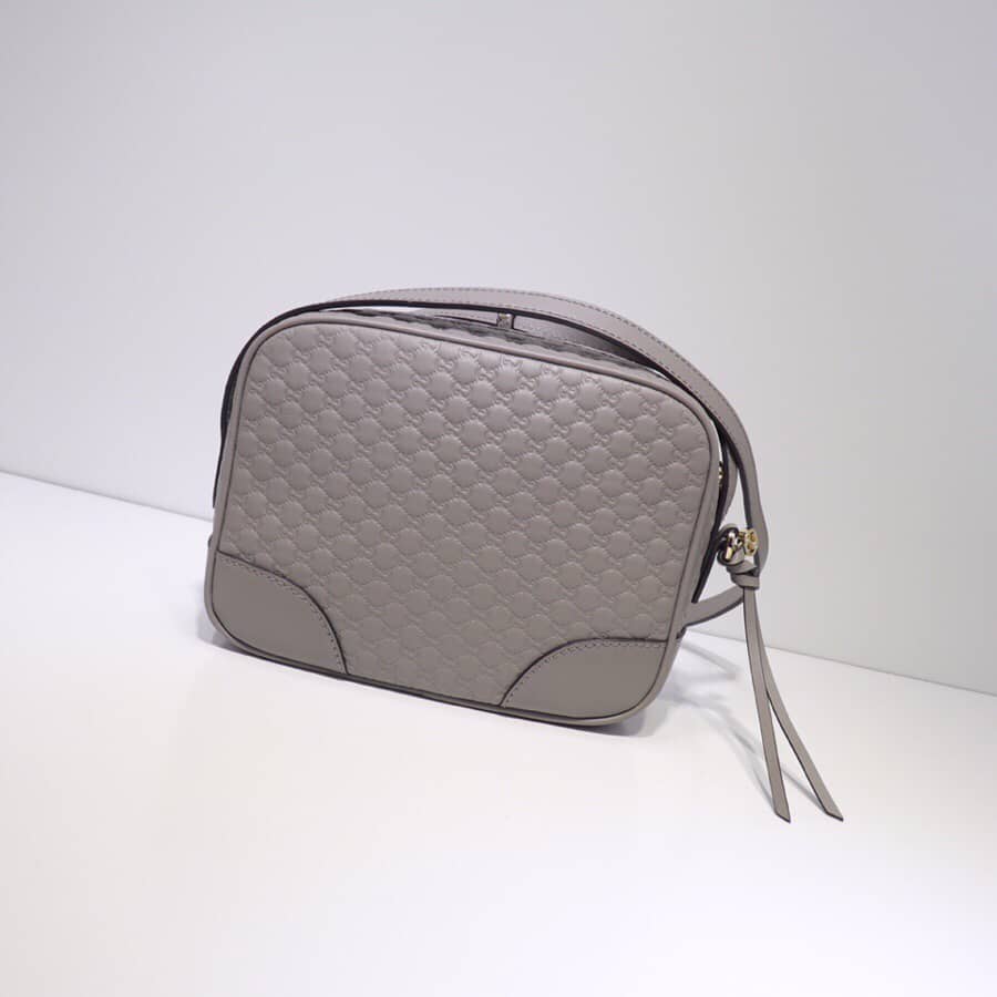 Gucci Bree Guccissima GG Leather Canvas Camera Bag Replica Gray 449413 - DEEPREPS