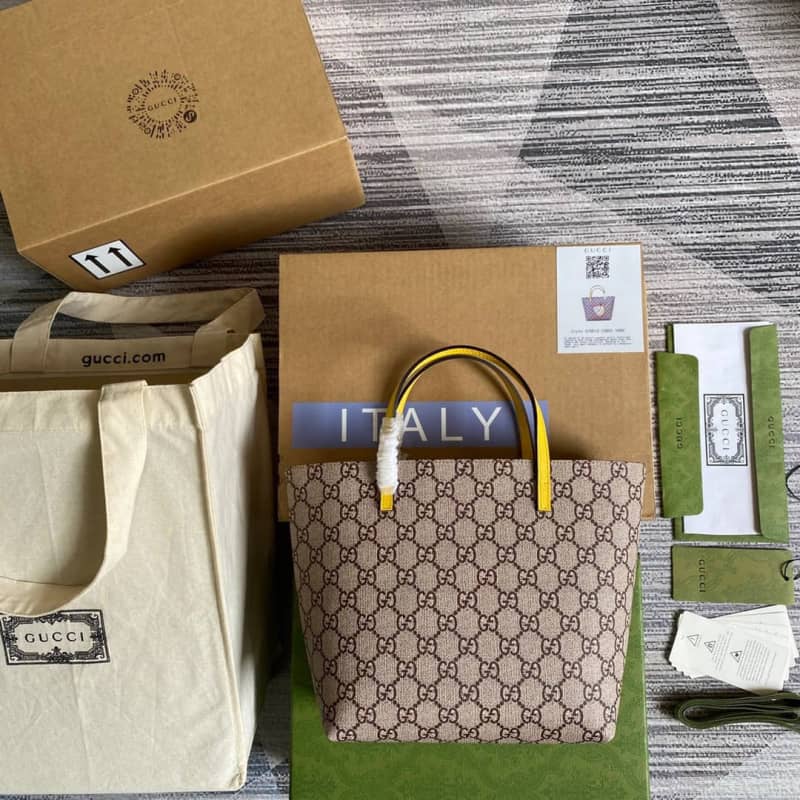Gucci Children GG Supreme Canvas Replica Tote Brown 410812 - DEEPREPS