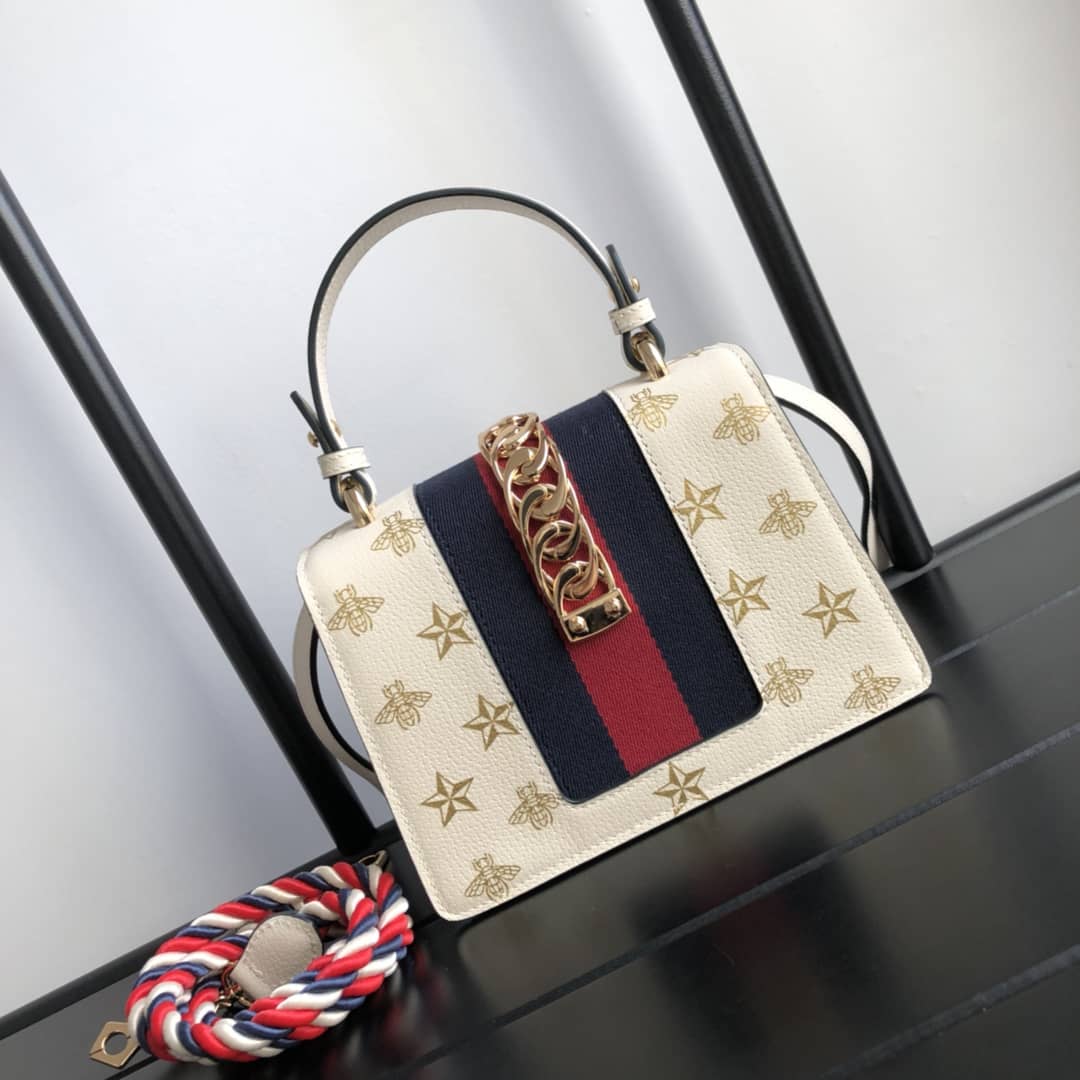 Gucci GG Sylvie Mini Shoulder Bag Replica White 470270 - DEEPREPS