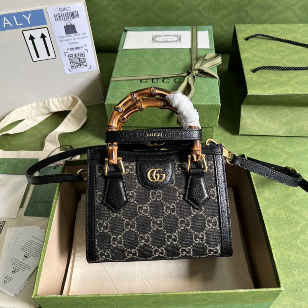 Gucci Diana Mini Black 655661 Replica Tote Bag - DEEPREPS