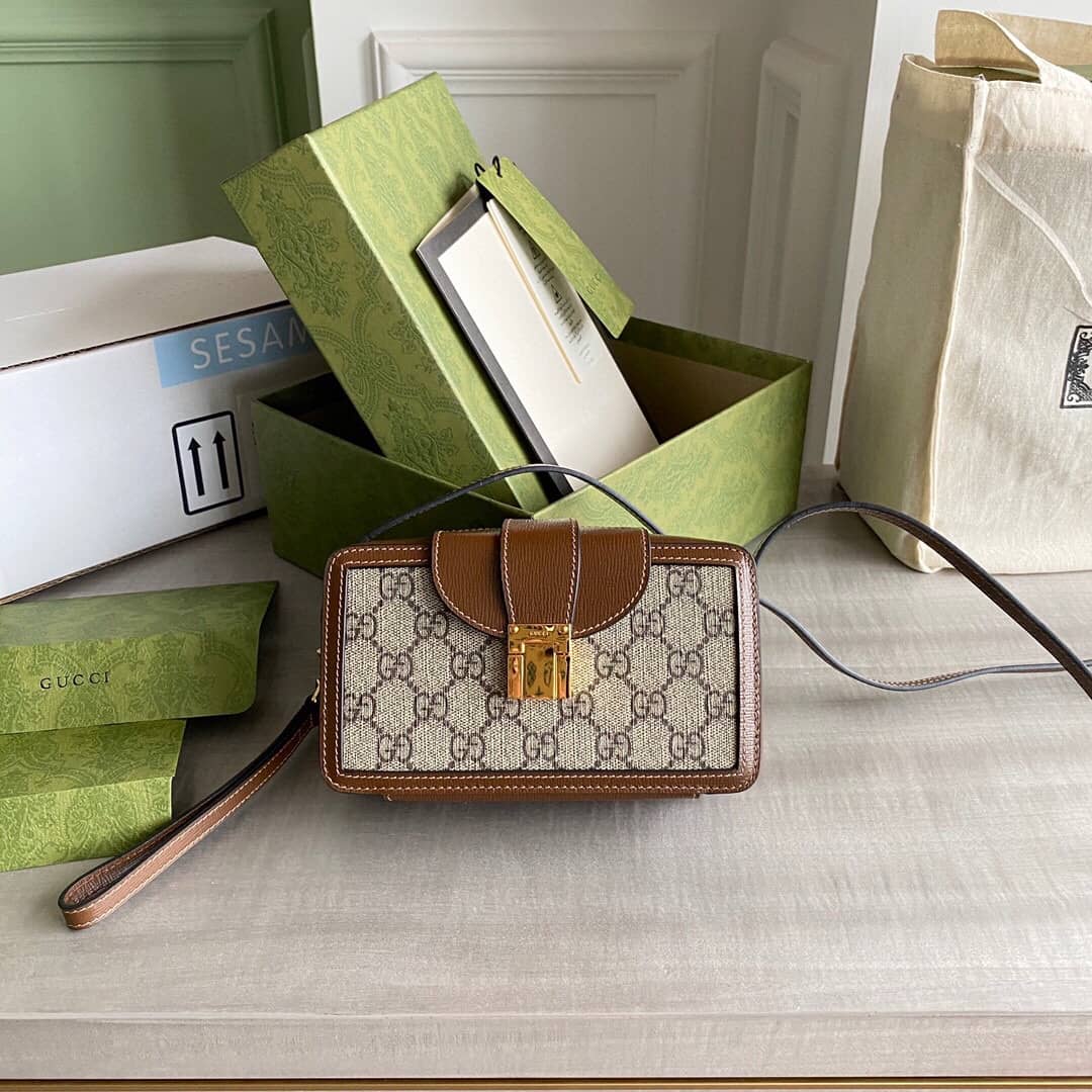 Gucci GG Clasp Closure Mini Camera Bag Replica 614368 - DEEPREPS