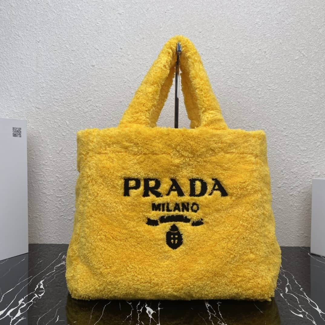 Replica Pradas Shearling Tote Shoulder Bag(ColaReps) - DEEPREPS