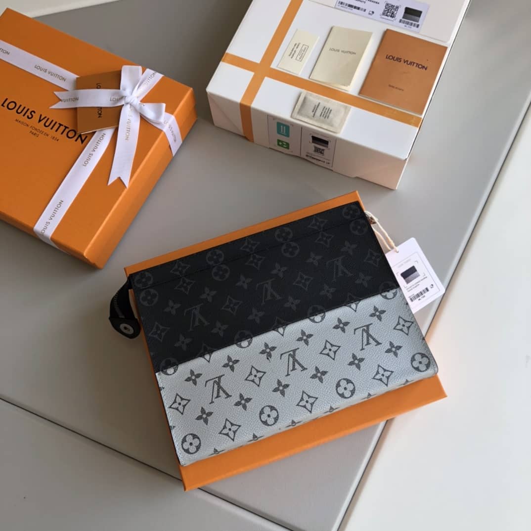 Louis Vuitton Voyage MM Monogram Replica Pochette Black Gray M63039 - DEEPREPS