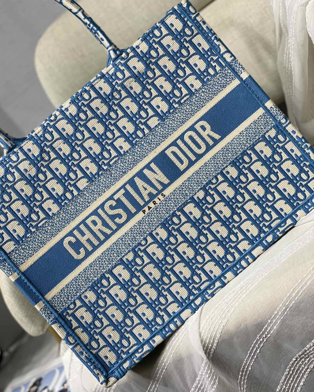 Christian Dior Tote Bag Dupe CD Book Embroidery - DEEPREPS