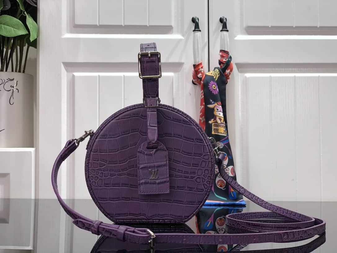 Louis Vuitton Petite Boite Chapeau Crocodilien Brillant Replica Bag Purple N93597 - DEEPREPS