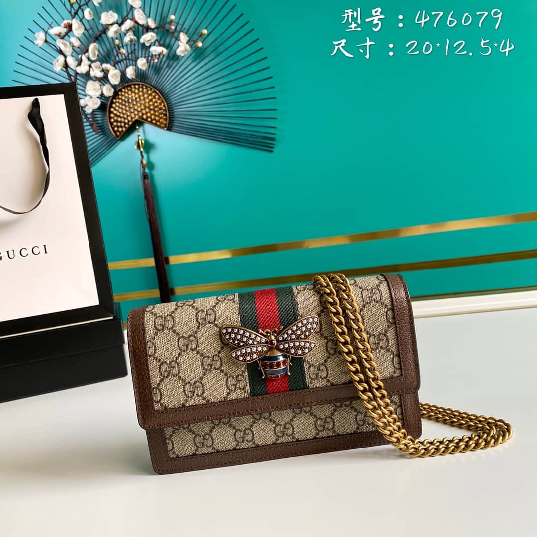 Gucci Queen Margaret GG Shoulder Bag Mini Chain Wallet Replica 476079 - DEEPREPS