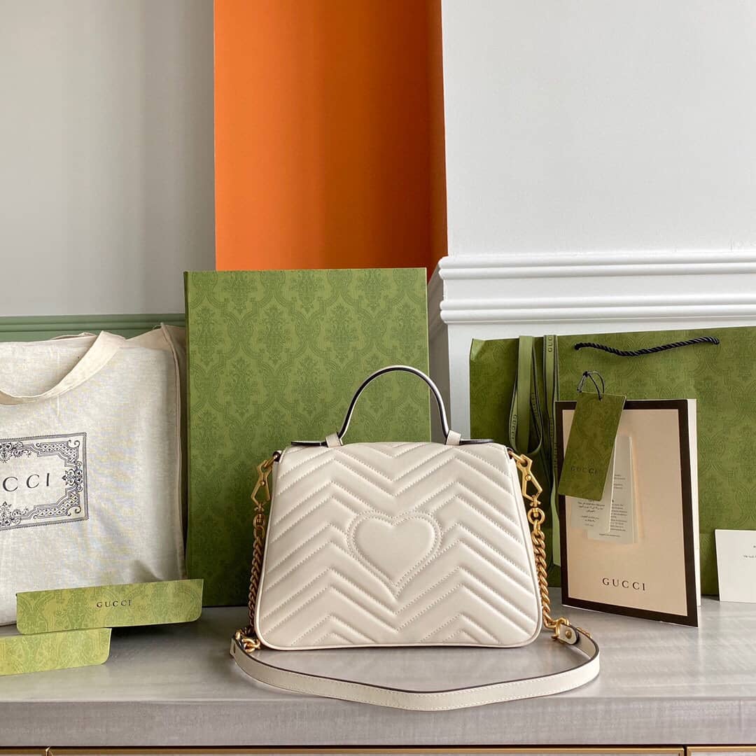 Gucci Marmont Dupe Mini GG Marmont Replica Bag White 498100 - DEEPREPS